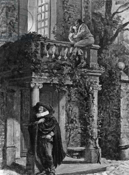 Roxanes Kiss Drawing By Paul Albert Laurens 1870 1934 Of The Balcony Scene For Play Cyrano