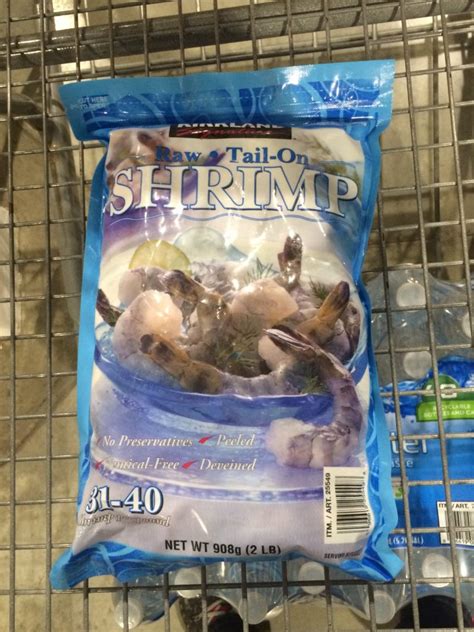 Kirkland Signature 3140 Ct Raw Tail On Shrimp 2 Pounds Bag Costcochaser
