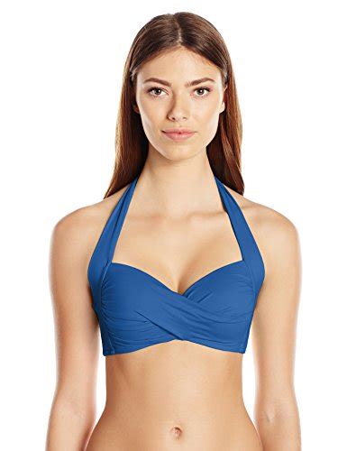 Seafolly Women S Twist Front Soft Cup Halter Bikini Top Swimsuit Key