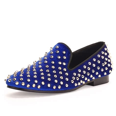 Find New Online Shopping Harpelunde Blue Velvet Loafers Slip On Wedding