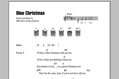 Blue Christmas By Elvis Presley Guitar Chordslyrics Guitar Instructor