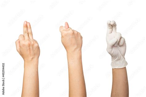 Compilation Of Sexual Hand Gestures Close Up Isolated With White Background Fingering And