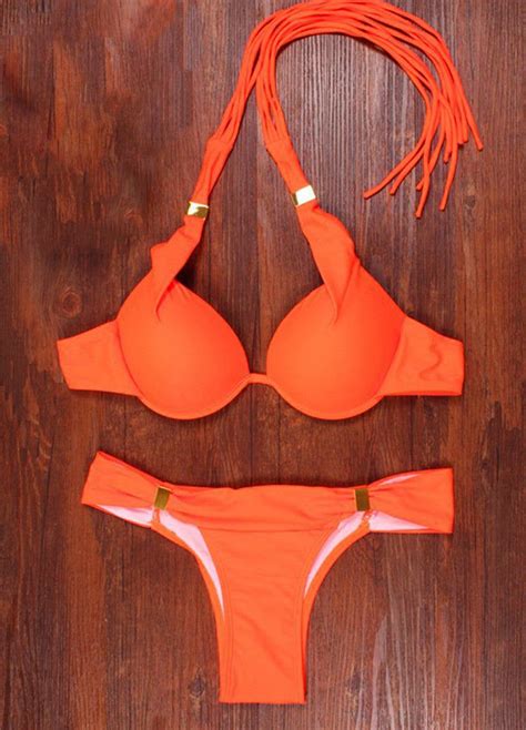 everythingparadisecom sexy sling bikini beach swim wear in 2022 orange bandeau bikini