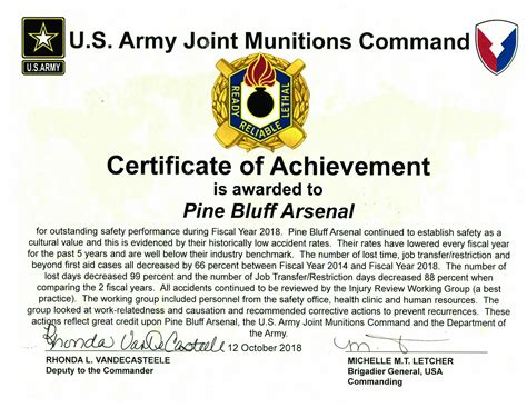 Arsenal Earns Top Jmc Safety Award Article The United States Army