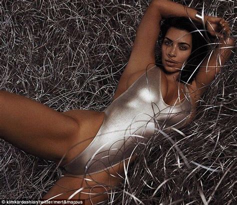Kim Kardashian Wears Very High Cut Silver Swimsuit In Raunchy Snap
