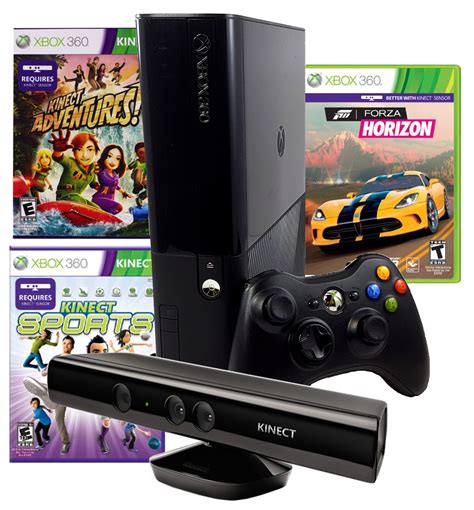 Refurbished Xbox 360 E 4gb Console Forza Horizons Kinect Sports And