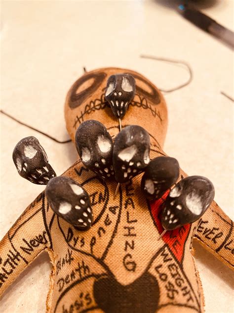 Original Art Handmade Voodoo Doll Skull Pins Fetish Macabre Etsy