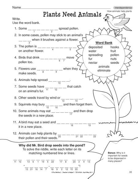 Third Grade Printable Science Worksheets