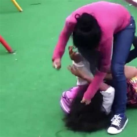 Distressing Content Horrifying Moment Bully Attack Schoolgirl With