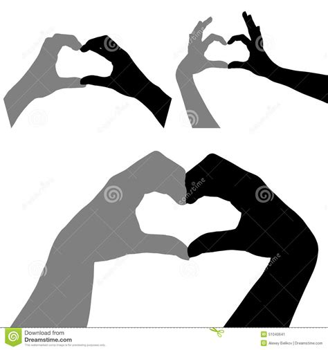 Heart Hands Silhouette Stock Vector Illustration Of Couple 51040641