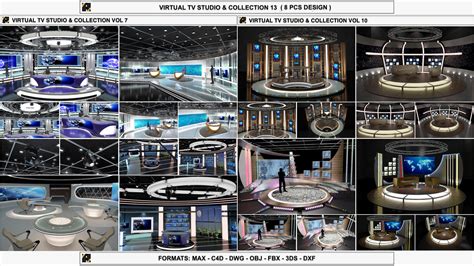 Artstation Virtual Tv Studio Sets Collection Vol 13 8 Pcs Design
