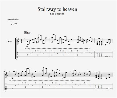 Led Zeppelin Stairway To Heaven Fingerstyle Gtppdf Tab купить или
