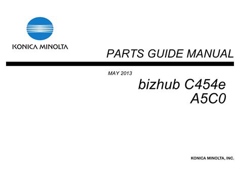The main electrical outlet must be located within 7.5 feet from the right rear corner of the bizhub c554e/c454e main unit. Konica-Minolta bizhub C454e Parts Manual