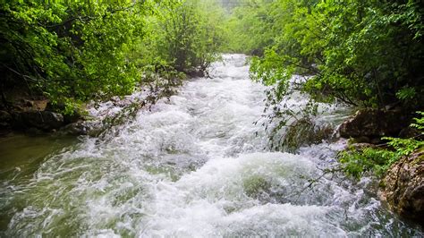 This Is A Shot Of Beautiful Scenery Of A Rapid Mountain River Flowing