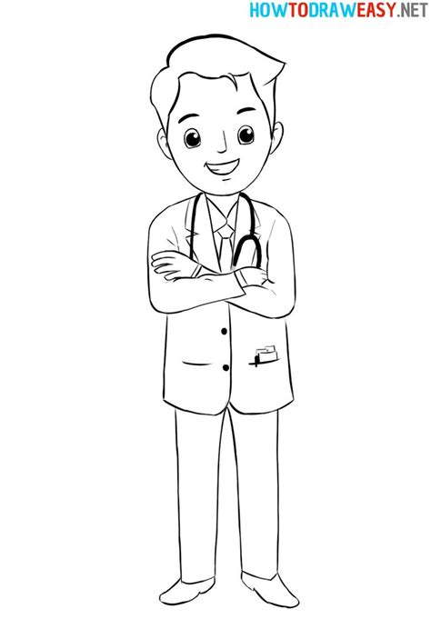 How To Draw A Doctor Easy Doctor Drawing Drawings Easy Drawings