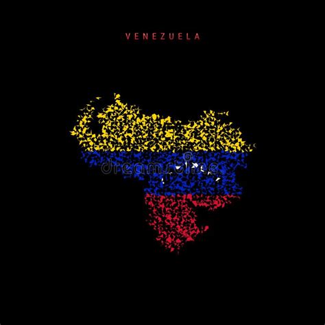 Venezuela Flag Map Chaotic Particles Pattern In The Venezuelan Flag