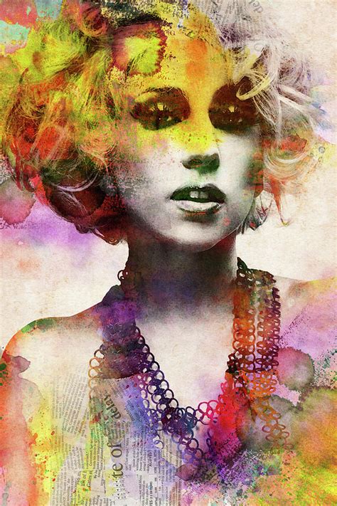 Lady Gaga Watercolor Portrait Digital Art By Mihaela Pater