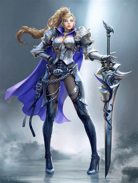 Artstation Human Knights Seunghee Lee Fantasy Female Warrior Female Knight Character Art