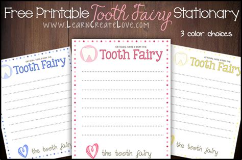 Tooth Fairy Printable Stationary