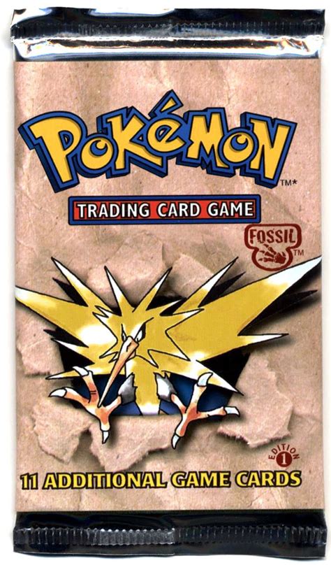 Pokemon Trading Card Game Fossil 1st Edition Booster Pack 11 Cards