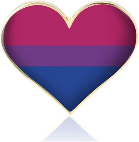 Rhunt 10 Pack Bisexual Pride Flag Pins Jewelry Quality Enamel Heart Brooch Pin