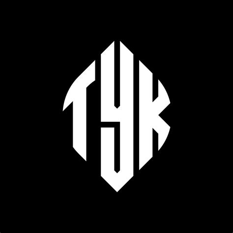 TYK circle letter logo design with circle and ellipse shape. TYK