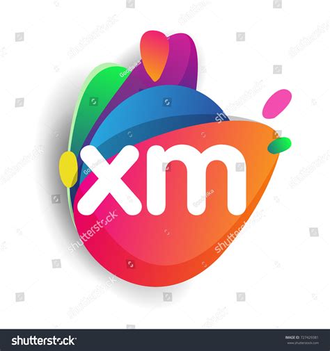Letter Xm Logo Colorful Splash Background Stock Vector Royalty Free