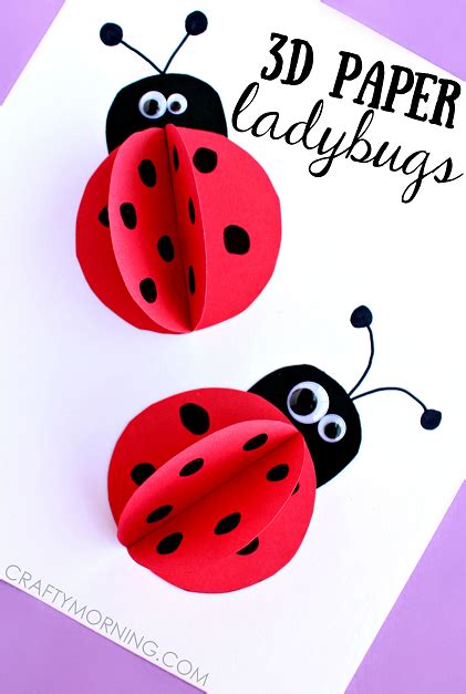 3d Paper Ladybug Craft For Kids Ladybug Crafts Bug Crafts Cute Art