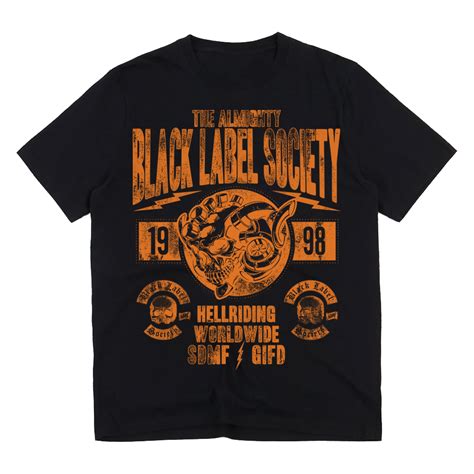 Hell Riding Worldwide Mens Tee Evergreen Sale Section Black Label