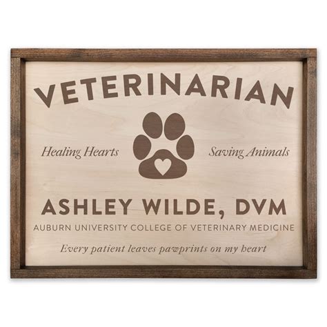 Personalized Pacific Crest Wooden Veterinarian Sign With Custom