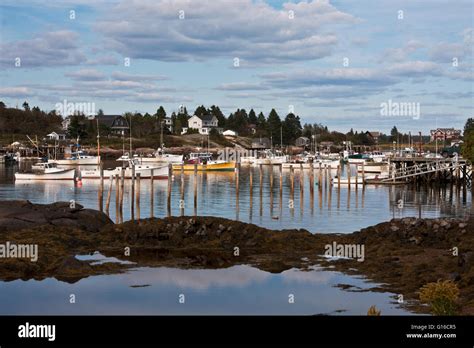A Lobster Fishing Port In Rural Coastal Maine Usa The Village Of