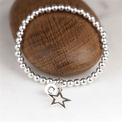 Personalised Silver Star Friendship Bracelet By Nest