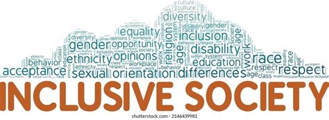 Inclusive Society Conceptual Vector Illustration Word Stock Vector
