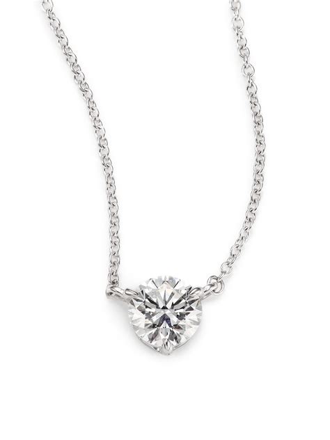 Lyst Kwiat Diamond And Platinum Large Solitaire Pendant Necklace In