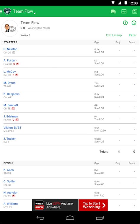 ESPN Fantasy Football - Android Apps on Google Play