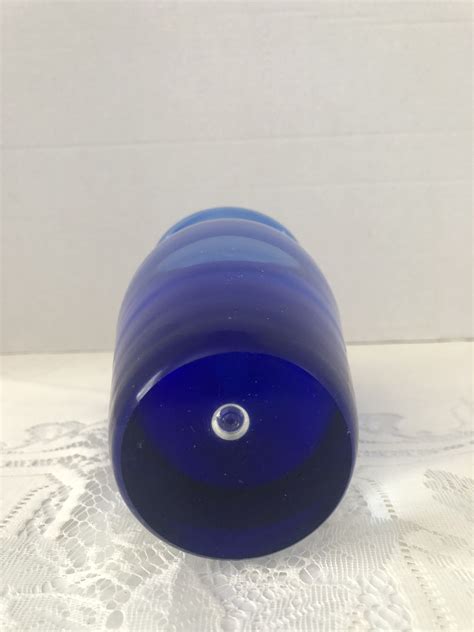 Gorgeous Cobalt Blue Hand Blown Vase 620 Etsy