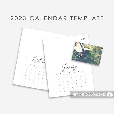 2023 Calendar Template Digital Download Etsy
