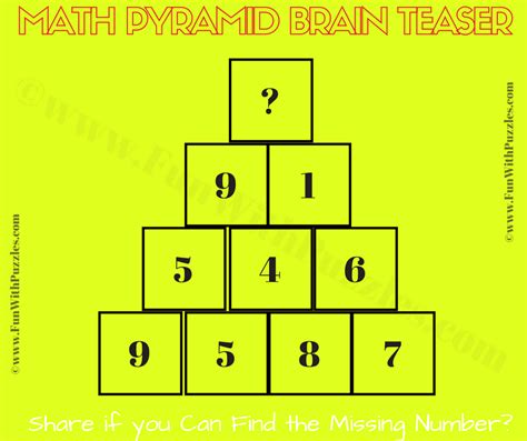 Maths Brain Challenge Brain Teaser For Students
