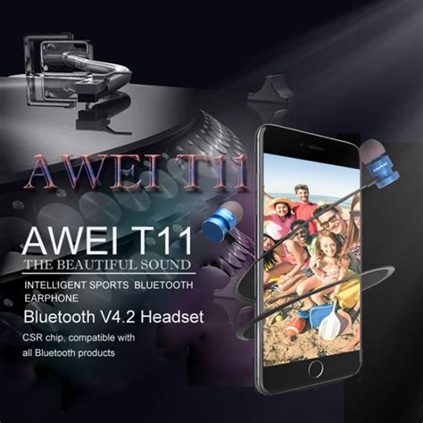 Awei T11 Wireless Bluetooth V4 2 Headset With Neck Strap For Phone Gearvita