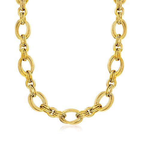 Italian 18kt Yellow Gold Link Necklace Ross Simons