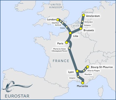Eurostar Rail Map