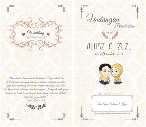 Desain Undangan Pernikahan Sederhana Gambaran