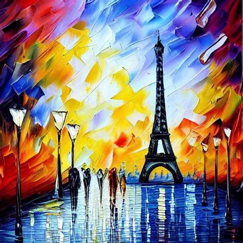 Palette Knife Oil Painting Of Paris In Outer Space Stable Diffusion