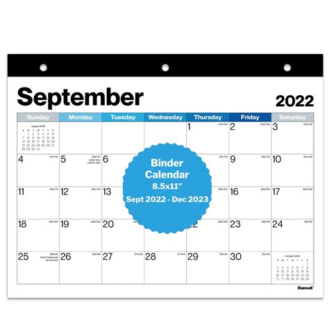 Mua Dunwell Calendar For 3 Ring Binder 2022 2023 85x11 Blue Shades