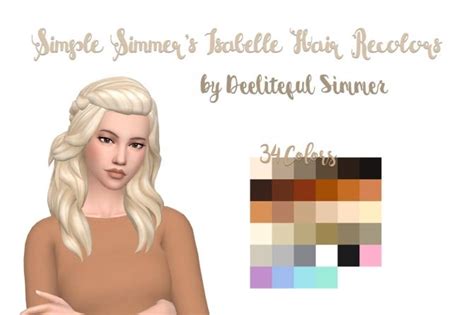 Simple Simmer‘s Isabelle Hair Recolors At Deeliteful Simmer • Sims 4
