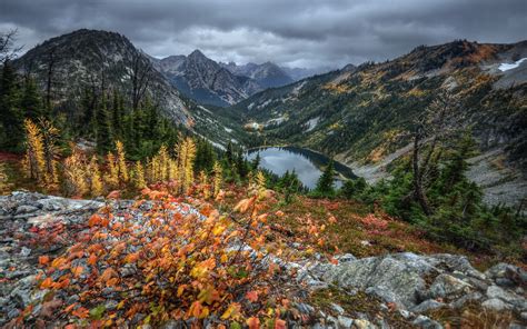 Lake Landscape Mountains Autumn Hdr Trees Wallpapers