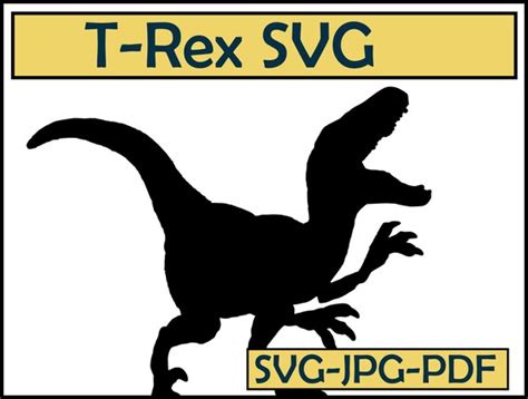 T Rex Dinosaur Svg Silhouette Outline Clipart Etsy Finland