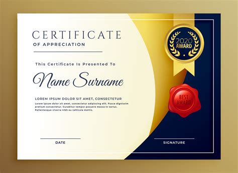 Layout Of Certificate Of Appreciation Sample Certificate Images And