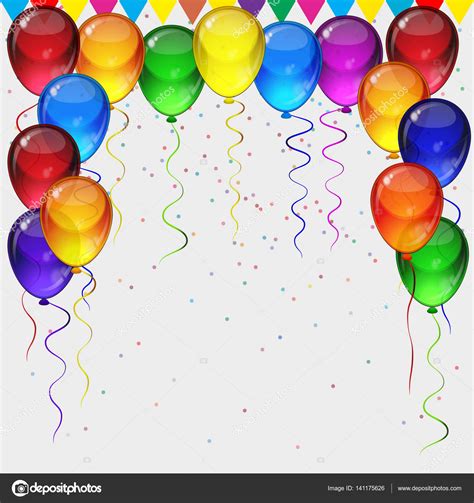 Fundo De Festa De Aniversário Balões Coloridos Festivos — Vetor De