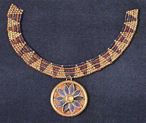 Sumerian Gold Necklace With Lapis Lazuli And Carnelian Mesopotamia